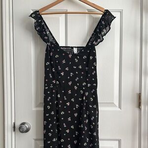 H&M Black Floral Maxi Dress